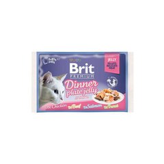 Brit Premium (Брит Премиум) Cat Dinner Plate Jelly - Набор паучей "Обеденная тарелка" в желе для кошек 4х85 г