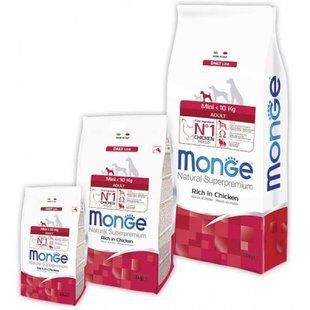 Monge (Монж) Natural Superpremium Mini Adult - Сухой корм с курицей для взрослых собак маленьких пород 800 г