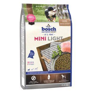 Bosch (Бош) Mini Light - Сухий корм з м'ясом свійської птиці для дорослих собак малих порід схильних до повноти, 1 кг