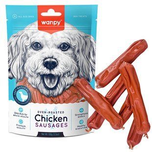 Wanpy (Ванпи) chicken sausages - лакомство куриные сосиски для собак, 100 г