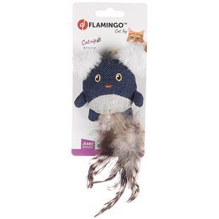 Flamingo (Фламинго) Jeany Mouse - Мягкая игрушка с перьями и кошачьей мятой для кошек