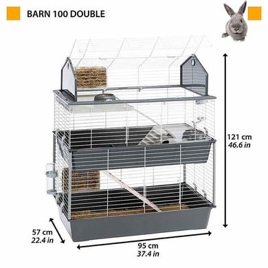 Ferplast (Ферпласт) Barn 100 Double - Клетка для кроликов 95x57x121 см