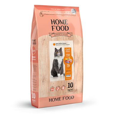 Сухой корм HOME FOOD (Хоум фуд) для взрослых привередливых котов - Chicken & Liver 10 кг