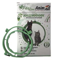 AnimAll VetLine (ЭнимАлл ВетЛайн) FitoLine Nature - Ошейник противопаразитарный для собак и котов от блох и клещей 35 см Зеленый