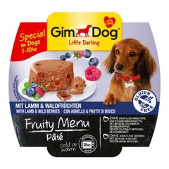 GimDog (ДжимДог) LITTLE DARLING Fruity Menu - Паштет с ягненком и лесными ягодами для собак мелких пород 100 г