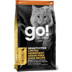 GO! (Гоу!) SOLUTIONS Sensitivities Limited Ingredient, Grain Free Duck Recipe - Сухой беззерновой корм со свежей уткой для котят и кошек с чувствительным пищеварением 7,26 кг