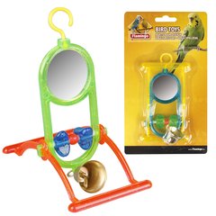 Flamingo (Фламинго) MIRROR+BELL игрушка для попугаев зеркало с колокольчиком и жердочкой