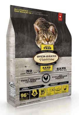 Oven-Baked (Овен-Бекет) Tradition Grain-Free Chicken Formula - Беззерновий сухий корм зі свіжого м'яса курки для котів різних порід на всіх етапах життя 350 г