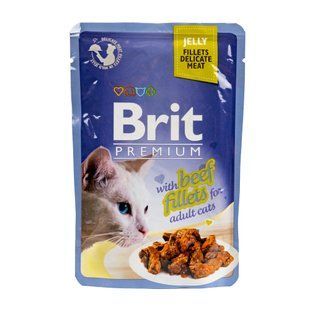 Brit Premium (Бріт Преміум) Cat Beef fillets Jelly - Вологий корм зі шматочками з філе яловичини в желе для котів 85 г