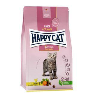 Happy Cat (Хеппи Кэт) Young Junior Land-Geflugel - Сухой корм с птичьим мясом для котят в возрасте от 4 до 12 месяцев, 10 кг