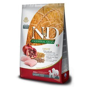 Farmina (Фармина) N&D Low Grain Dog Light Chicken & Pomegranate Adult Medium & Maxi - Низкозерновой сухой корм с курицей и гранатом для средних и больших собак с лишним весом, 2,5 кг