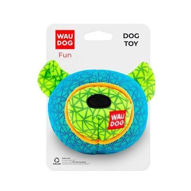 Collar (Коллар) Waudog Fun - Мягкая игрушка Медведь с пищалкой для собак, Голубой, 12х11 см
