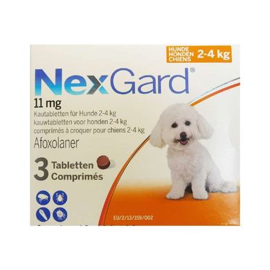 Nexgard (Нексгард) - Протипаразитарні жувальні таблетки для собак від бліх та кліщів (1 пігулка) 2-4 кг