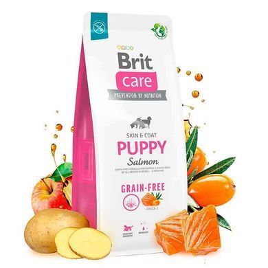 Brit Care (Брит Кеа) Dog Grain-free Puppy Salmon - Сухой беззерновой корм с лососем для щенков, 1 кг