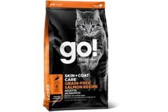 GO! (Гоу!) SOLUTIONS Skin+Coat Care Grain Free Salmon Recipe - Сухой беззерновой корм с лососем для котят и кошек 7,26 кг