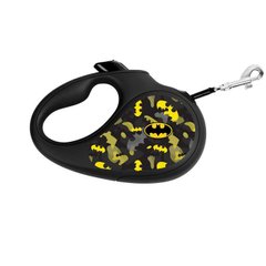 Collar (Коллар) WAUDOG Roulette Leash - Поводок-рулетка для собак с рисунком "Бэтмен Узор" XS Черный