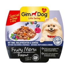 GimDog (ДжимДог) LITTLE DARLING Fruity Menu - Рагу с говядиной, лесными ягодами и овощами для собак мелких пород 100 г