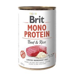 Brit (Бріт) Mono Protein Beef & Rice - Консерви для собак з яловичиною та рисом 400 г