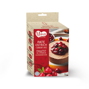Ласощі для собак від 3-х місяців Mavsy (Мавсі) Freeze dried VENISON MERINGUE WITH ROSE HIPS AND PUMPKIN паштет зі страуса під журавлиним соусом, 50 г