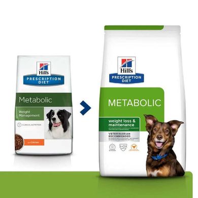 Hill's (Хиллс) Prescription Diet Metabolic Weight Loss (Weight Management) - Корм-диета с курицей для собак, страдающих ожирением или избыточным весом 1,5 кг