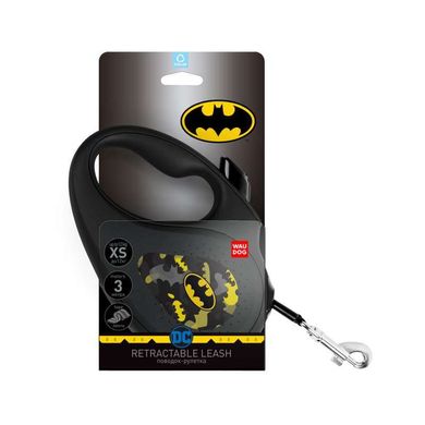 Collar (Коллар) WAUDOG Roulette Leash - Повідець-рулетка для собак з малюнком "Бетмен Візерунок" XS Чорний