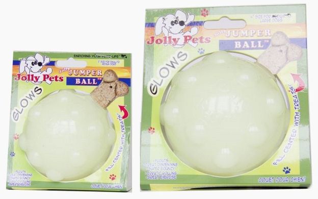 Jolly Pets (Джолли Пэтс) JUMPER GLOW – Игрушка-мяч для лакомств Джампер для собак светящийся 7,5 см