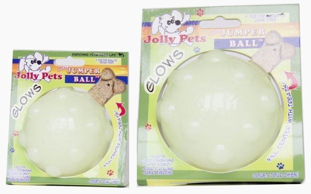 Jolly Pets (Джолли Пэтс) Jumper Glow &ndash; Игрушка-мяч для лакомств Джампер для собак светящийся, 7,5 см