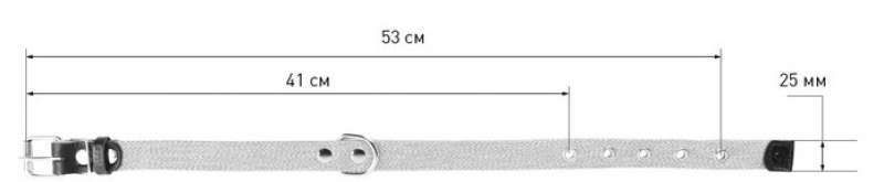 Collar (Коллар) - Ошейник брезентовый, двойной со светоотражающей нитью 2,0х31-41 см