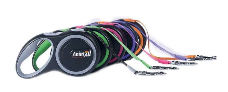 AnimAll (ЭнимАлл) S - Поводок-рулетка для собак, лента (3 м, до 15 кг) S Салатовый