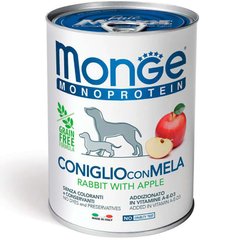 Monge (Монж) Dog Monoprotein Fruit Rabbit with Apple – Монопротеиновый паштет с кроликом и яблоком для собак всех пород 400 г