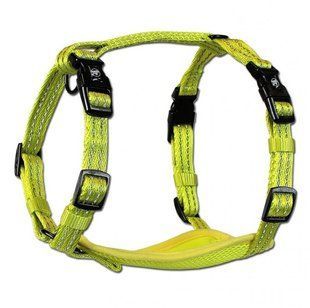Alcott (Алкотт) Visibility Retractable Harness - Нейлоновая шлея со светоотражающей нитью для собак Small Оранж