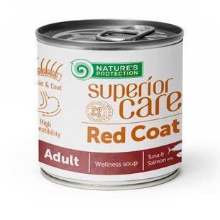 Nature's Protection (Нейчерз Протекшн) (Нейчерес Протекшн) Red Coat All Breeds Adult Salmon & Tuna &ndash; Суп з лососем і тунцем для дорослих собак різних порід з рижим окрасом шерсті, 140 мл