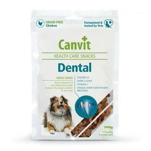 Canvit (Канвіт) Dental Snack - Напіввологі ласощі по догляду за зубами і ротовою порожниною для дорослих собак і собак, що старіють, 200 г (250 шт.)