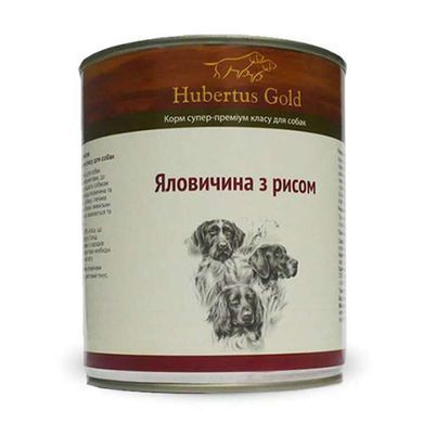 Hubertus Gold (Хубертус Голд) - Консервированный корм говядина с рисом для активных собак, 800 г