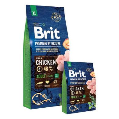 Brit Premium (Брит Премиум) by Nature ADULT XL - Сухой корм с курицей для взрослых собак гигантских пород 3 кг