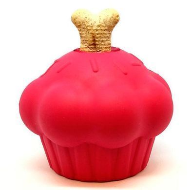 SodaPup (Сода Пап) Cupcake Treat Dispenser &ndash; Жевательная игрушка-диспенсер Пирожное для лакомств из суперпрочного материала для собак, Розовый, L