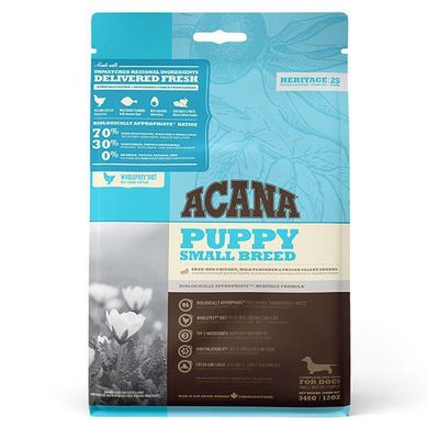Acana (Акана) Puppy Small Breed Recipe – Сухой корм с мясом цыпленка для щенков малых пород 340 г