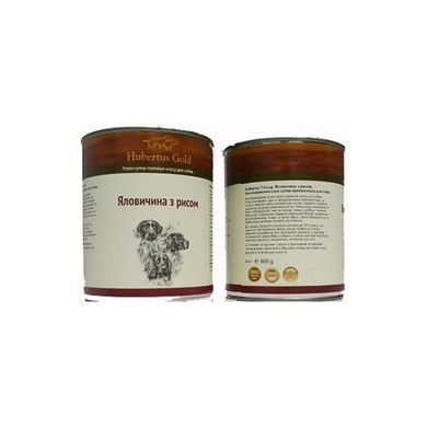 Hubertus Gold (Хубертус Голд) - Консервированный корм говядина с рисом для активных собак, 800 г