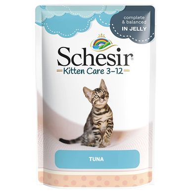 Schesir (Шезир) Tuna Kitten - Консервированный корм с тунцом для котят (кусочки в желе) 85 г