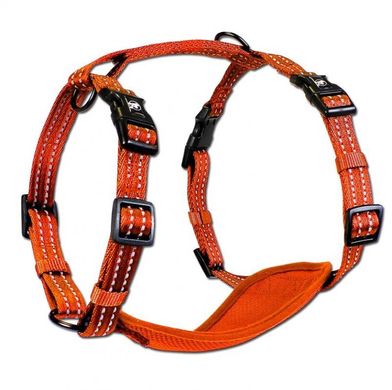 Alcott (Алкотт) Visibility Retractable Harness - Нейлонова шлея зі світловідбиваючою ниткою для собак Small Оранж