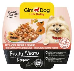 GimDog (ДжимДог) LITTLE DARLING Fruity Menu - Рагу с лососем, папайей и овощами для собак мелких пород 100 г