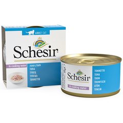 Schesir (Шезир) Tuna Natural Style - Консервированный корм с тунцом для взрослых котов (кусочки в собственном соку) 85 г