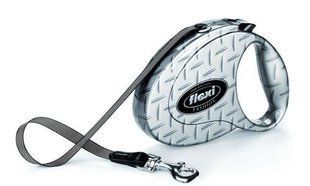 Flexi (Флексі) Fashion Gentlemen M "Profile" - Повідець-рулетка для собак "Профіль", стрічка (5 м, до 25 кг) M Сірий