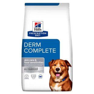 Hill's (Хіллс) Prescription Diet Derm Complete - Лікувальний корм при харчовій алергії та атопічному дерматиті для собак всех порід, 4 кг