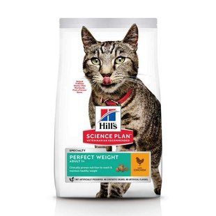 Hill's (Хиллс) Science Plan Perfect Weight Adult with Chicken - Сухой корм с курицей для взрослых кошек, поддержание идеального веса, 1,5 кг
