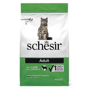 Schesir (Шезир) Cat Adult Lamb - Сухой монопротеиновый корм с ягнёнком для взрослых котов, 400 г