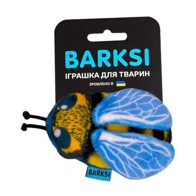Barksi (Баркси) - Мягкая игрушка Пчелка с колокольчиком для кошек и собак мелких пород, 10х6 см