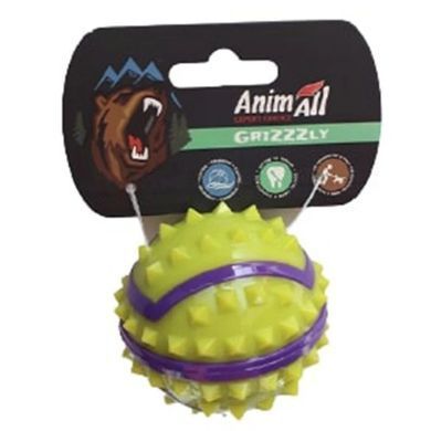 AnimAll (ЭнимАлл) GrizZzly - Игрушка мяч с шипами для собак, 8,4 см