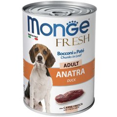 Monge (Монж) Fresh Adult Duck - Консервований корм з качкою для собак (шматочки в соусі) 400 г