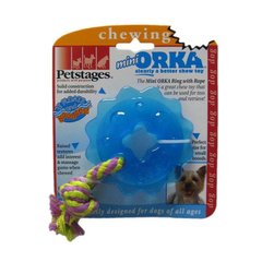 Petstages (Петстейджес) Mini Orka Ring with Rope - Іграшка для собак "Міні Орка зірочка з канатом" 9 см